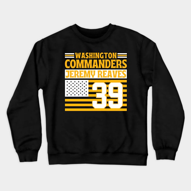 Washington Comders Reaves 39 American Flag Football Crewneck Sweatshirt by lmsmarcel